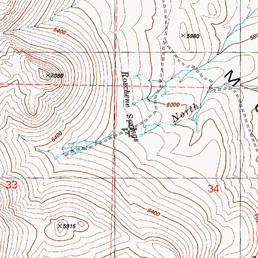 Topographic Map of Roschene Place (historical), OR