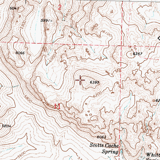 Topographic Map of Scotts Cache (historical), OR
