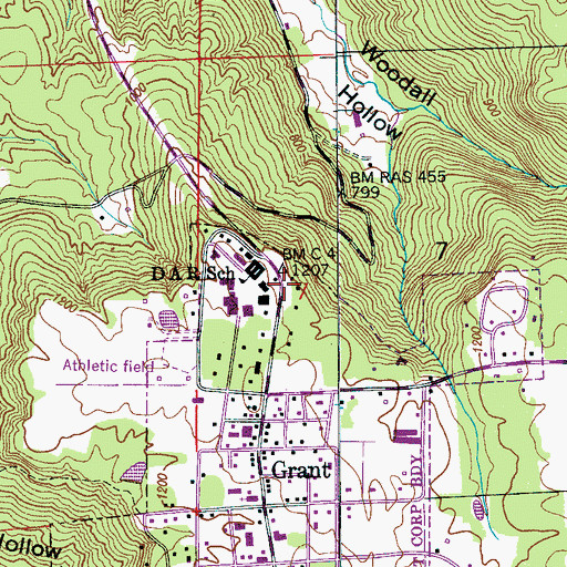 Topographic Map of Nan Roberts Lane Chapel Church, AL