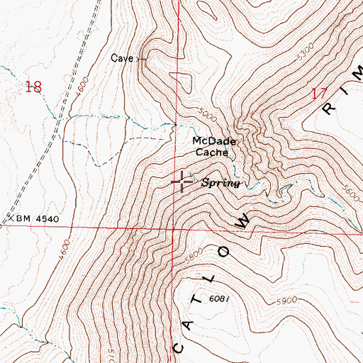 Topographic Map of Catlow Spring, OR