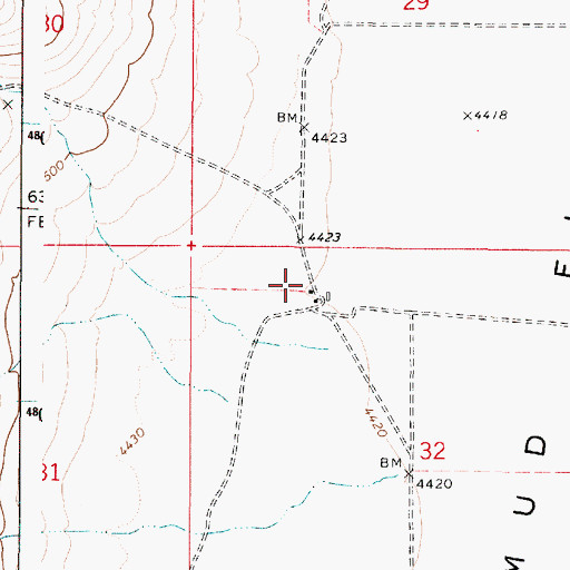Topographic Map of Mud Flat Ranch, OR