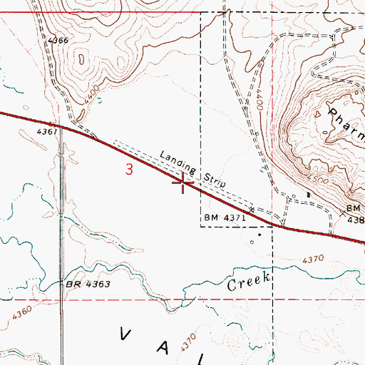 Topographic Map of Jordan Valley Airstrip (historical), OR