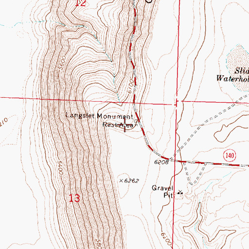 Topographic Map of Doherty Summit Safety Rest Area (historical), OR