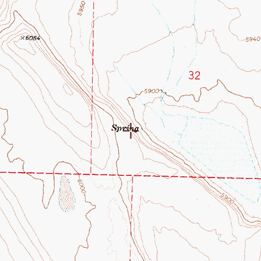 Topographic Map of Horse Spring, OR