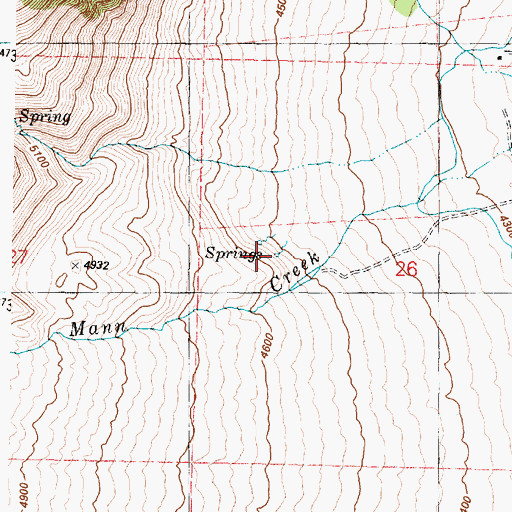 Topographic Map of Big Springs, OR