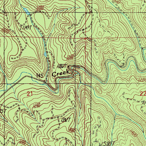 Topographic Map of South Fork Matson Creek, OR