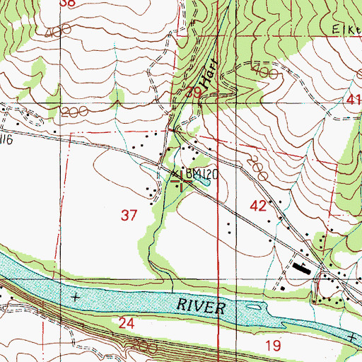 Topographic Map of Elkton Pond, OR