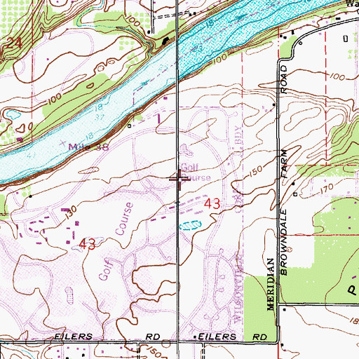 Topographic Map of Charbonneau Golf Course, OR