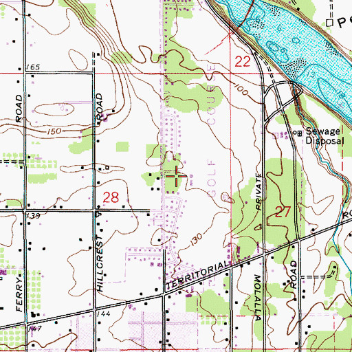 Topographic Map of Willamette Valley Country Club, OR