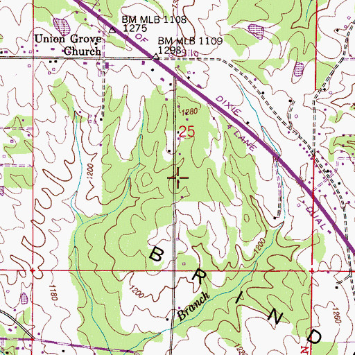 Topographic Map of Science Hill School (historical), AL