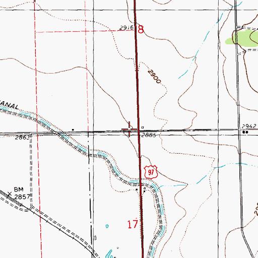 Topographic Map of Opal City School (historical), OR