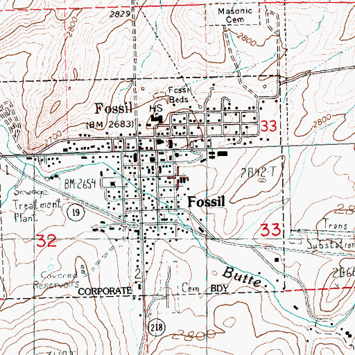 Topographic Map of Wheeler County Fairgrounds, OR