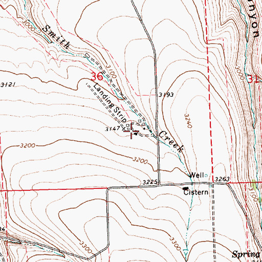 Topographic Map of Smith Ranch, OR