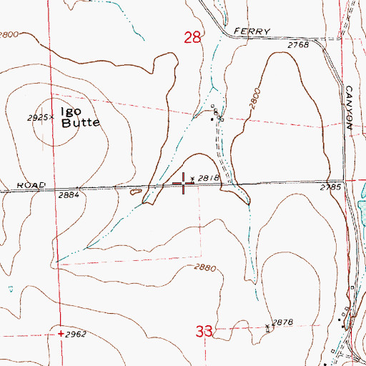 Topographic Map of Igo School (historical), OR