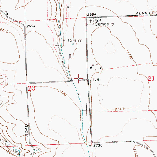 Topographic Map of Alville (historical), OR