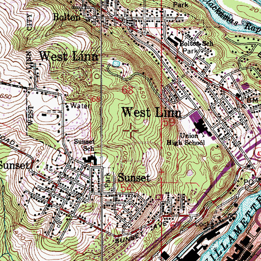 Topographic Map of Wilderness Park, OR