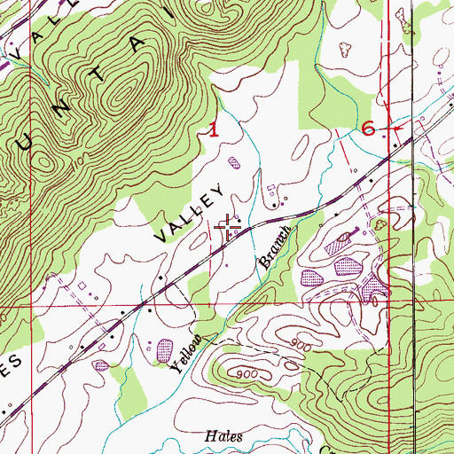 Topographic Map of Bynum Cemetery, AL