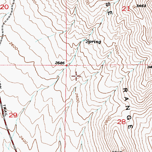 Topographic Map of Reiber Spring, OR