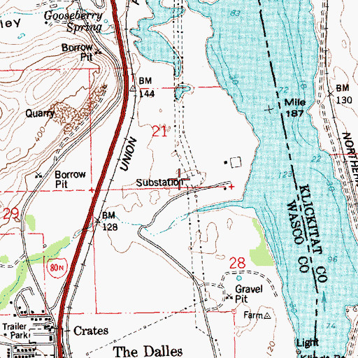 Topographic Map of Chenoweth Substation, OR