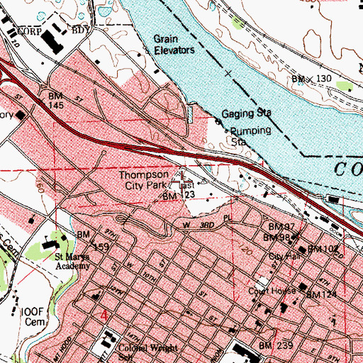 Topographic Map of Lewis and Clark Memorial, OR