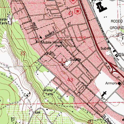 Topographic Map of The Dalles Substation, OR