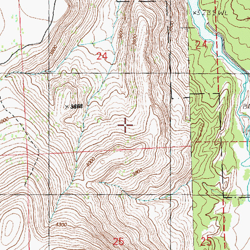 Topographic Map of Bear Creek Agate Beds, OR