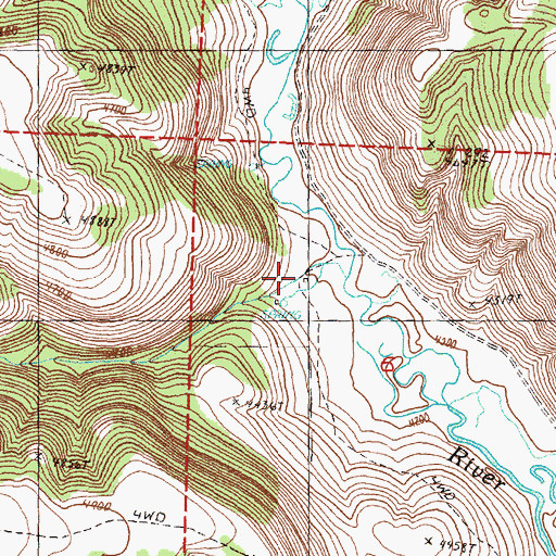 Topographic Map of Thissel Ranch, OR