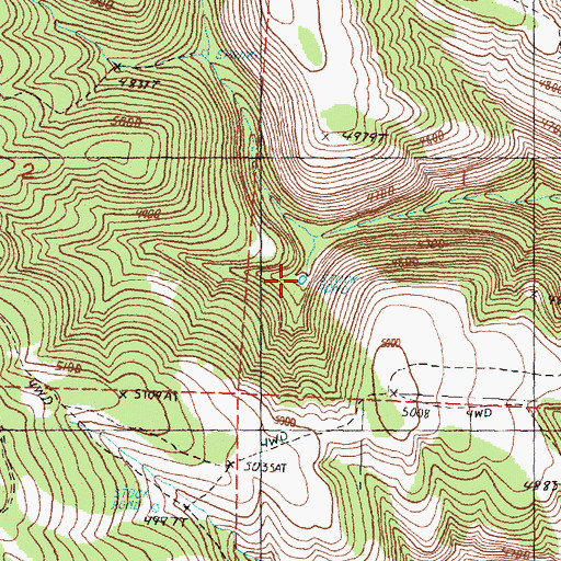 Topographic Map of Clemens Spring Reservoir, OR