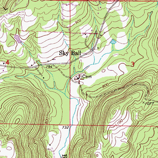 Topographic Map of Copeland Church, AL