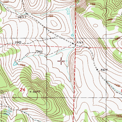 Topographic Map of Triple Springs, OR
