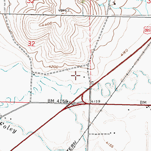 Topographic Map of Y Y Ranch, OR