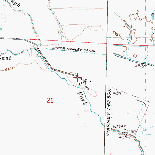Topographic Map of Bell A Ranch, OR