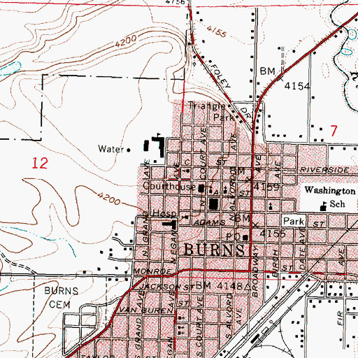 Topographic Map of Lincoln Junior High School (historical), OR