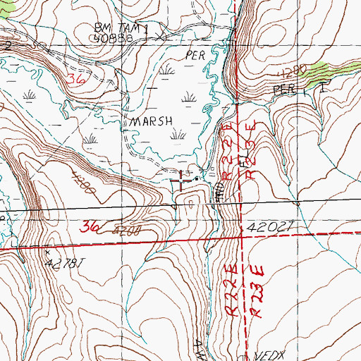 Topographic Map of Hackleman Ranch, OR