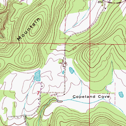 Topographic Map of Curl Cemetery, AL