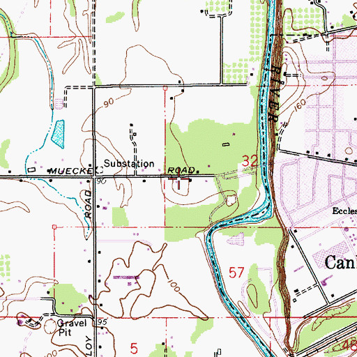 Topographic Map of Canby Grove Church Camp, OR