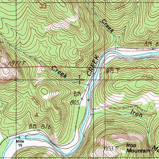 Topographic Map of Smith Creek (historical), OR
