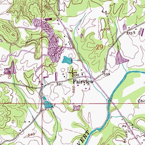 Topographic Map of Fairview Church, AL