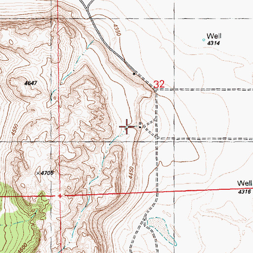 Topographic Map of Shafter Ranch, OR