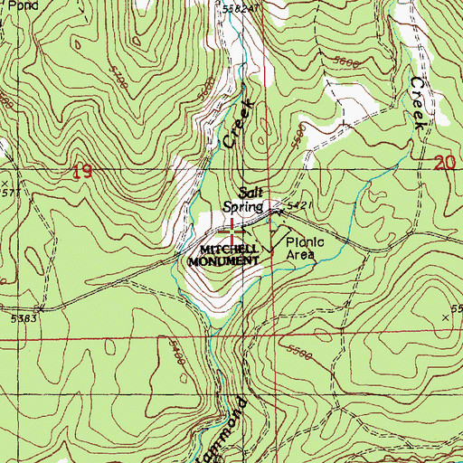 Topographic Map of Mitchell Recreation Area, OR