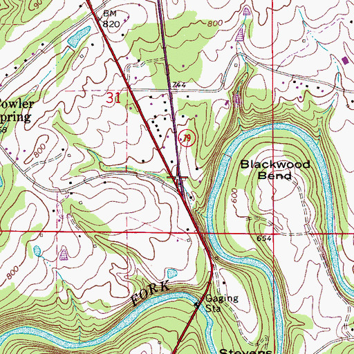 Topographic Map of Fowler Springs Cemetery, AL