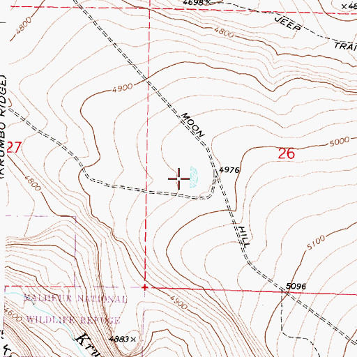 Topographic Map of Bird Fence Reservoir Number Two, OR