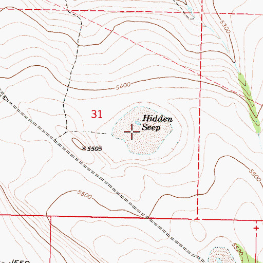 Topographic Map of Frazier Lake Waterhole, OR