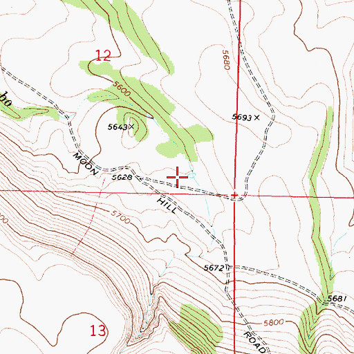 Topographic Map of Moon Hill Reservoir, OR