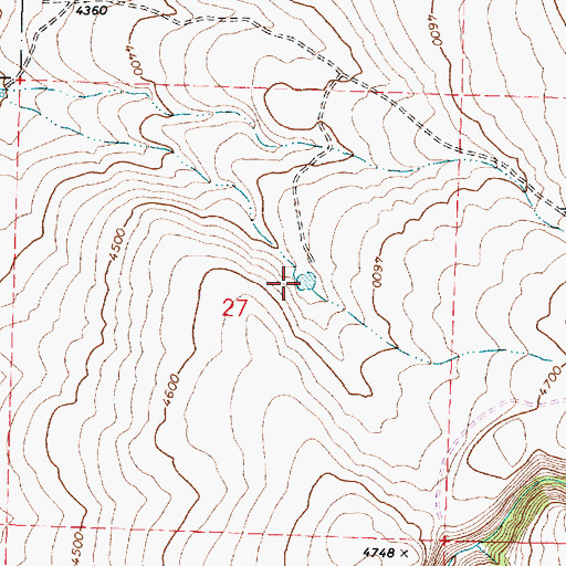 Topographic Map of End Reservoir, OR