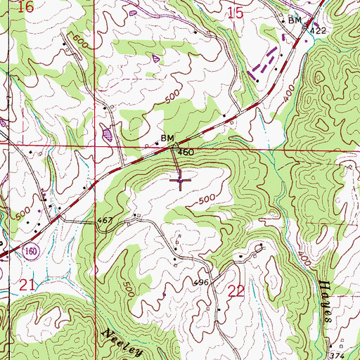 Topographic Map of Gethsemane Baptist Church, AL