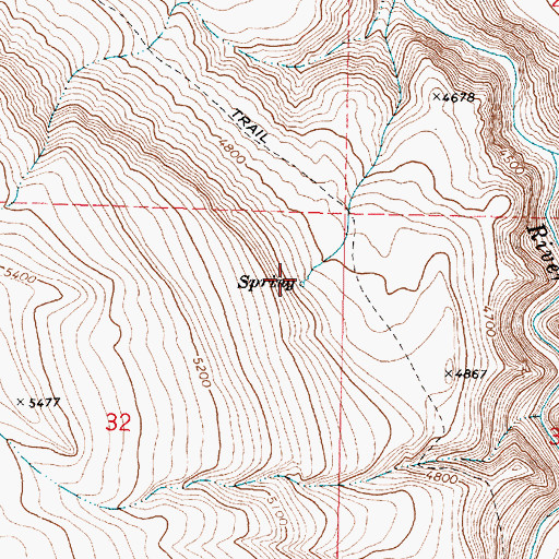 Topographic Map of Company Trough, OR