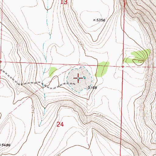 Topographic Map of Mustang Waterhole, OR