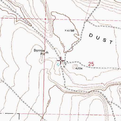 Topographic Map of Hilbert Ranch, OR