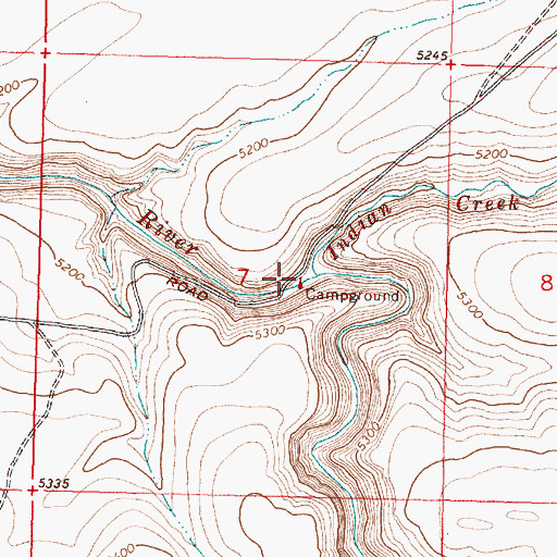 Topographic Map of Blitzen Crossing Campground, OR